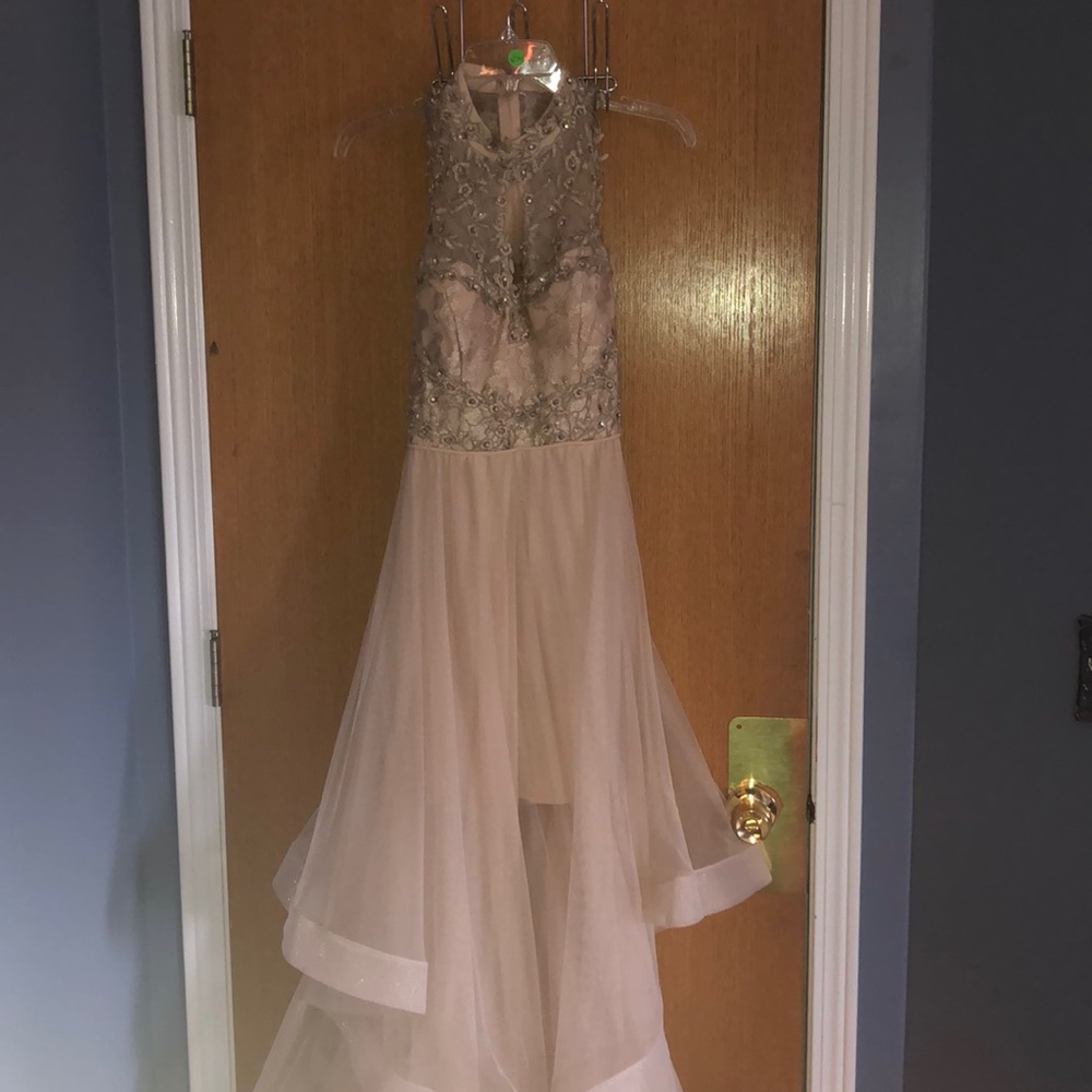 Cream prom dress